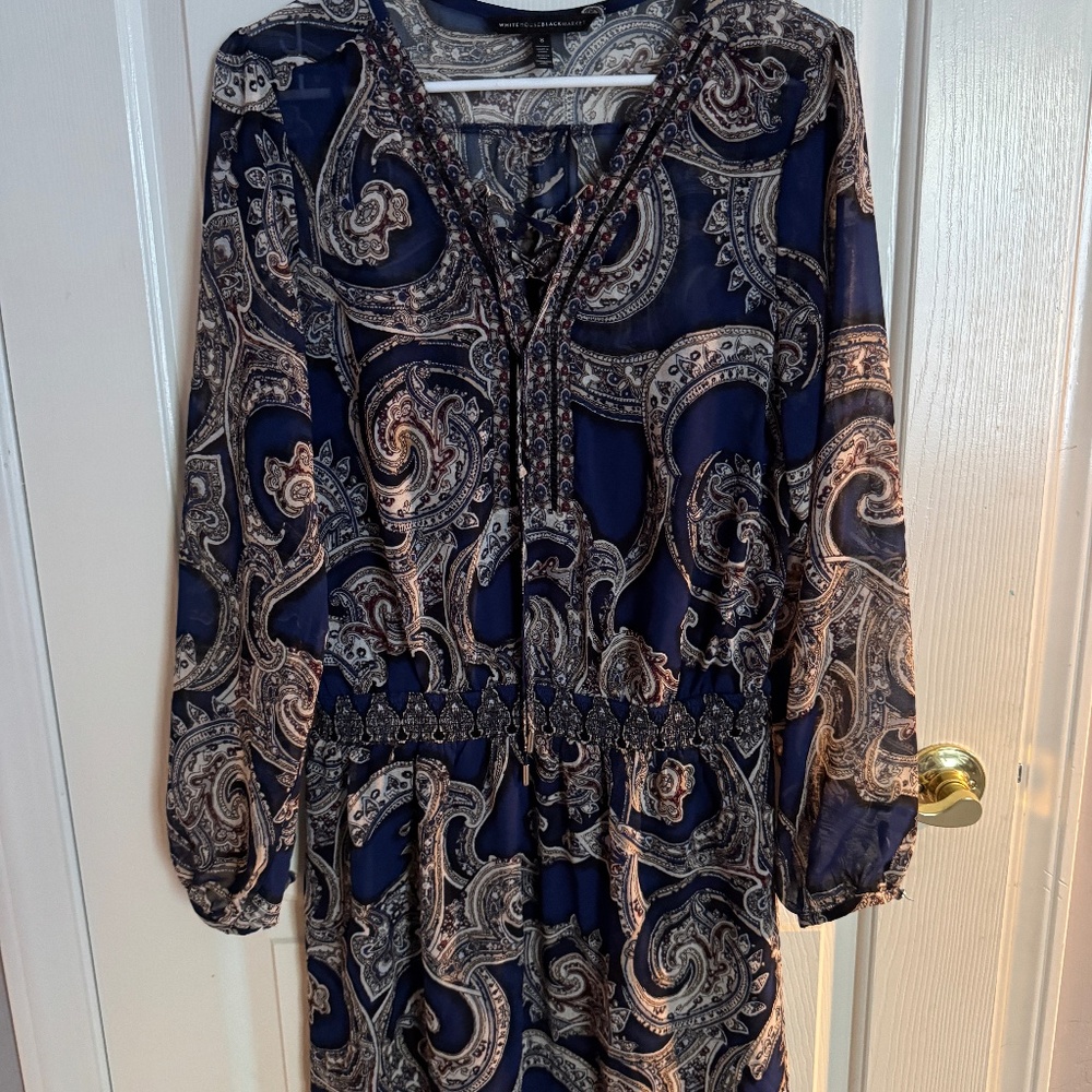 White House Black Market paisley dress-size 8